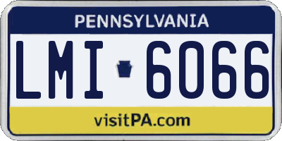 PA license plate LMI6066