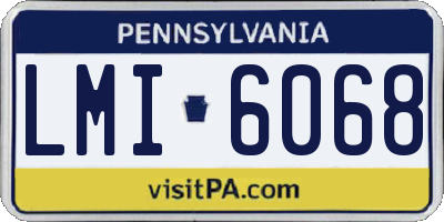 PA license plate LMI6068