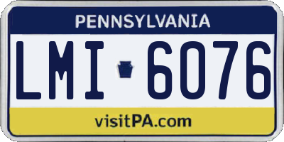 PA license plate LMI6076