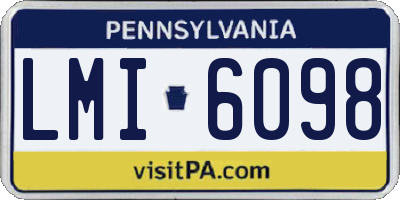 PA license plate LMI6098