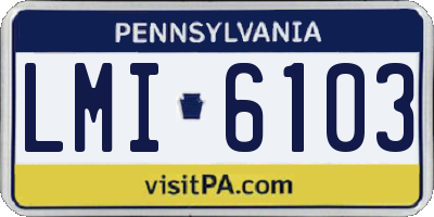 PA license plate LMI6103