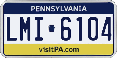 PA license plate LMI6104