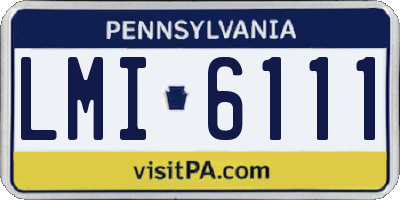 PA license plate LMI6111