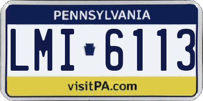 PA license plate LMI6113