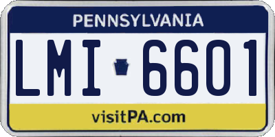 PA license plate LMI6601