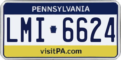 PA license plate LMI6624