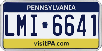 PA license plate LMI6641