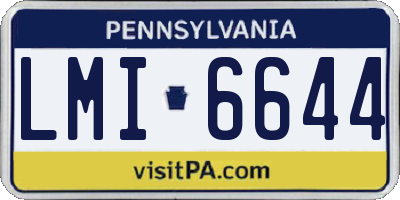 PA license plate LMI6644