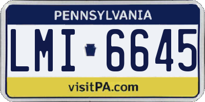 PA license plate LMI6645