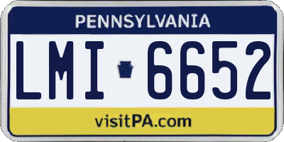 PA license plate LMI6652