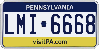 PA license plate LMI6668