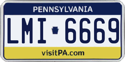 PA license plate LMI6669