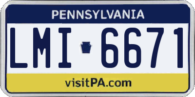 PA license plate LMI6671