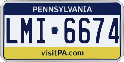 PA license plate LMI6674