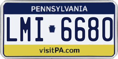 PA license plate LMI6680