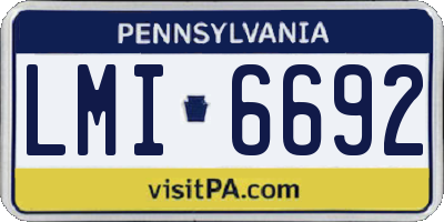 PA license plate LMI6692