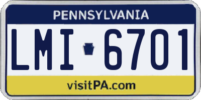 PA license plate LMI6701