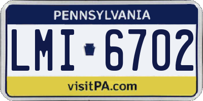 PA license plate LMI6702