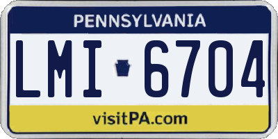 PA license plate LMI6704