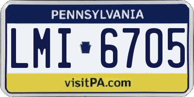 PA license plate LMI6705