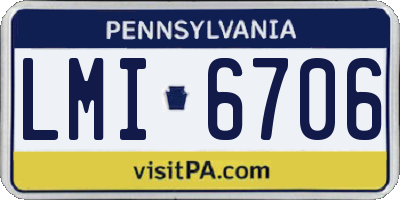 PA license plate LMI6706