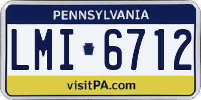 PA license plate LMI6712