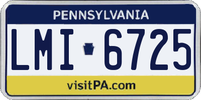 PA license plate LMI6725