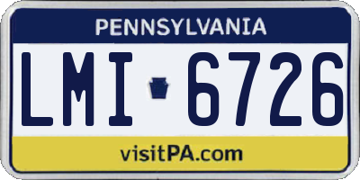PA license plate LMI6726