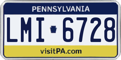 PA license plate LMI6728