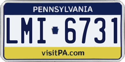 PA license plate LMI6731