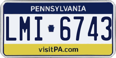 PA license plate LMI6743