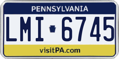 PA license plate LMI6745