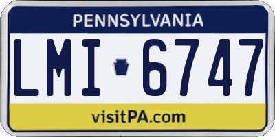PA license plate LMI6747
