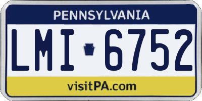 PA license plate LMI6752