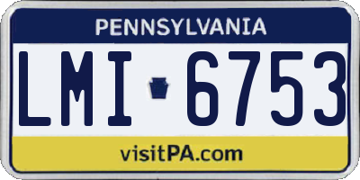 PA license plate LMI6753