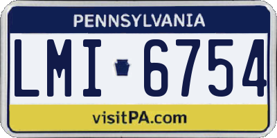 PA license plate LMI6754