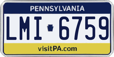 PA license plate LMI6759