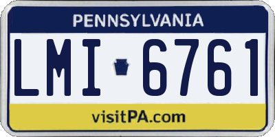 PA license plate LMI6761