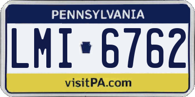 PA license plate LMI6762