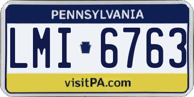 PA license plate LMI6763