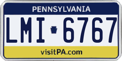PA license plate LMI6767