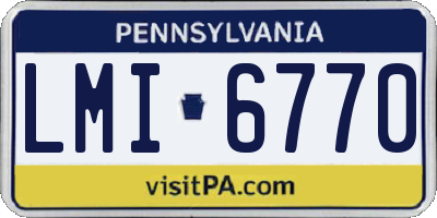 PA license plate LMI6770