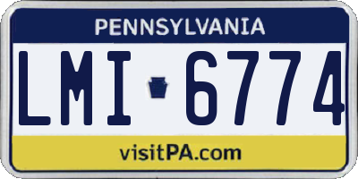 PA license plate LMI6774