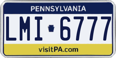 PA license plate LMI6777