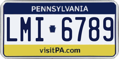PA license plate LMI6789