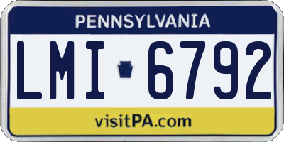 PA license plate LMI6792