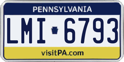 PA license plate LMI6793