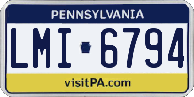 PA license plate LMI6794
