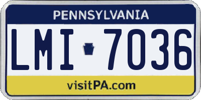 PA license plate LMI7036