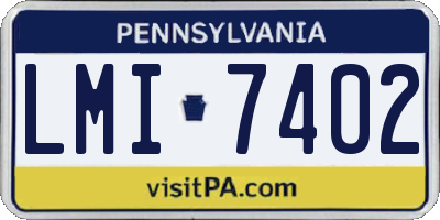PA license plate LMI7402